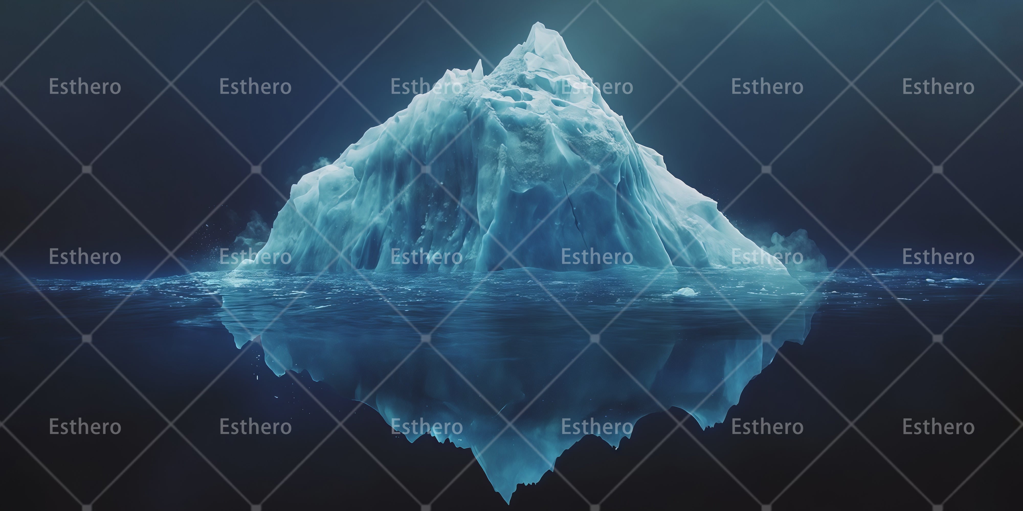 Toile de Fond de Théâtre Iceberg dans la Nuit Sombre RR66-T67