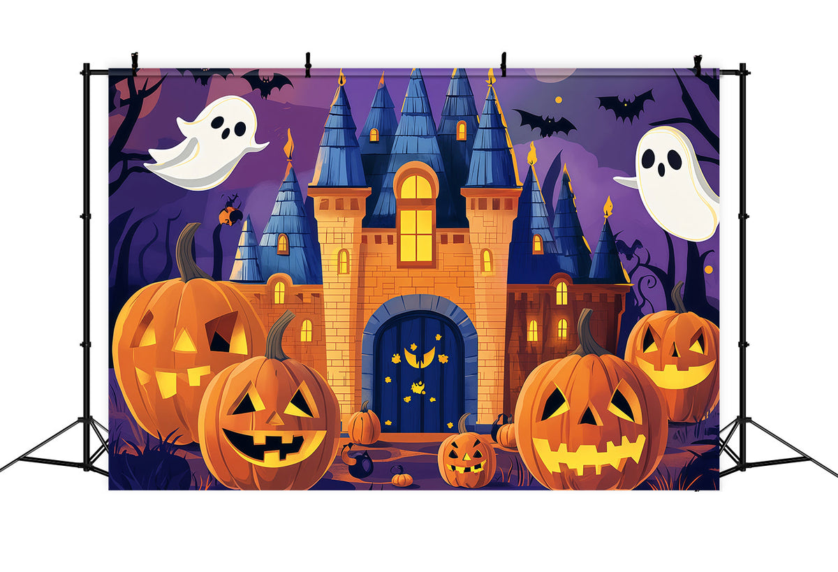 Décors En Carton Pour Halloween Château Hanté Citrouille Nuit D'Halloween Décor Photographique RR67-119