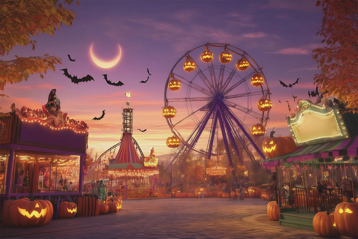 Décor De Carnaval D'Halloween Croissant De Lune Et Citrouille À Faire Soi-Même RR67-139