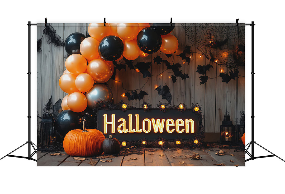 Décor D'Halloween Avec Ballons Citrouille Et Chauve-Souris Décoration Extérieure RR67-175
