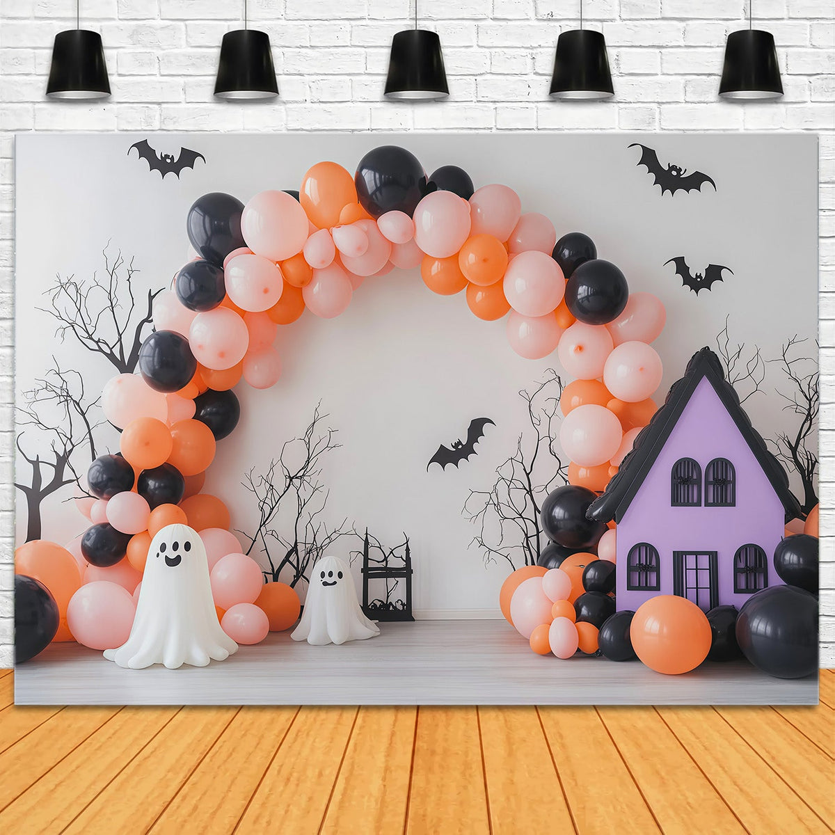 Arche Fantôme En Toile De FondMaison De Dessin AniméDécor D'Halloween Pour Photomaton RR67-187