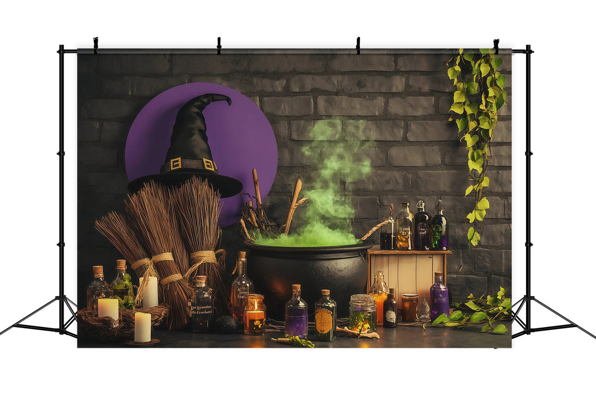 Décor De Mur De Briques Atelier De Potions De Sorcière Bouillonnantes Pour Halloween Décors RR67-199