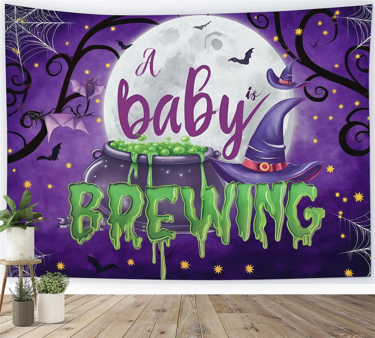 Décor De Photographie Pour Baby Shower D'Halloween Chaudron De Sorcière Pour Bébé RR67-36
