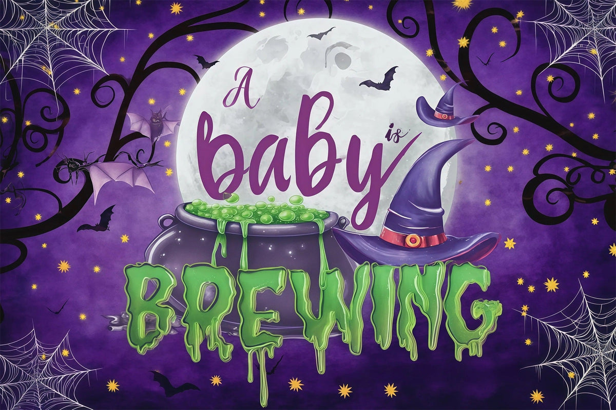 Décor De Photographie Pour Baby Shower D'Halloween Chaudron De Sorcière Pour Bébé RR67-36