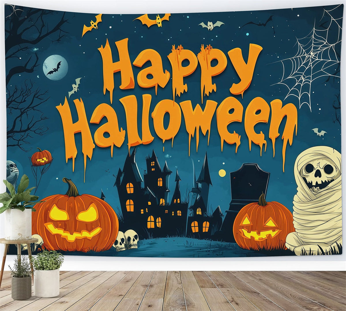 Idées De Décors Pour Une Fête D'Halloween Momie Citrouille Château Hanté Décors Effrayants Pour Halloween RR67-38