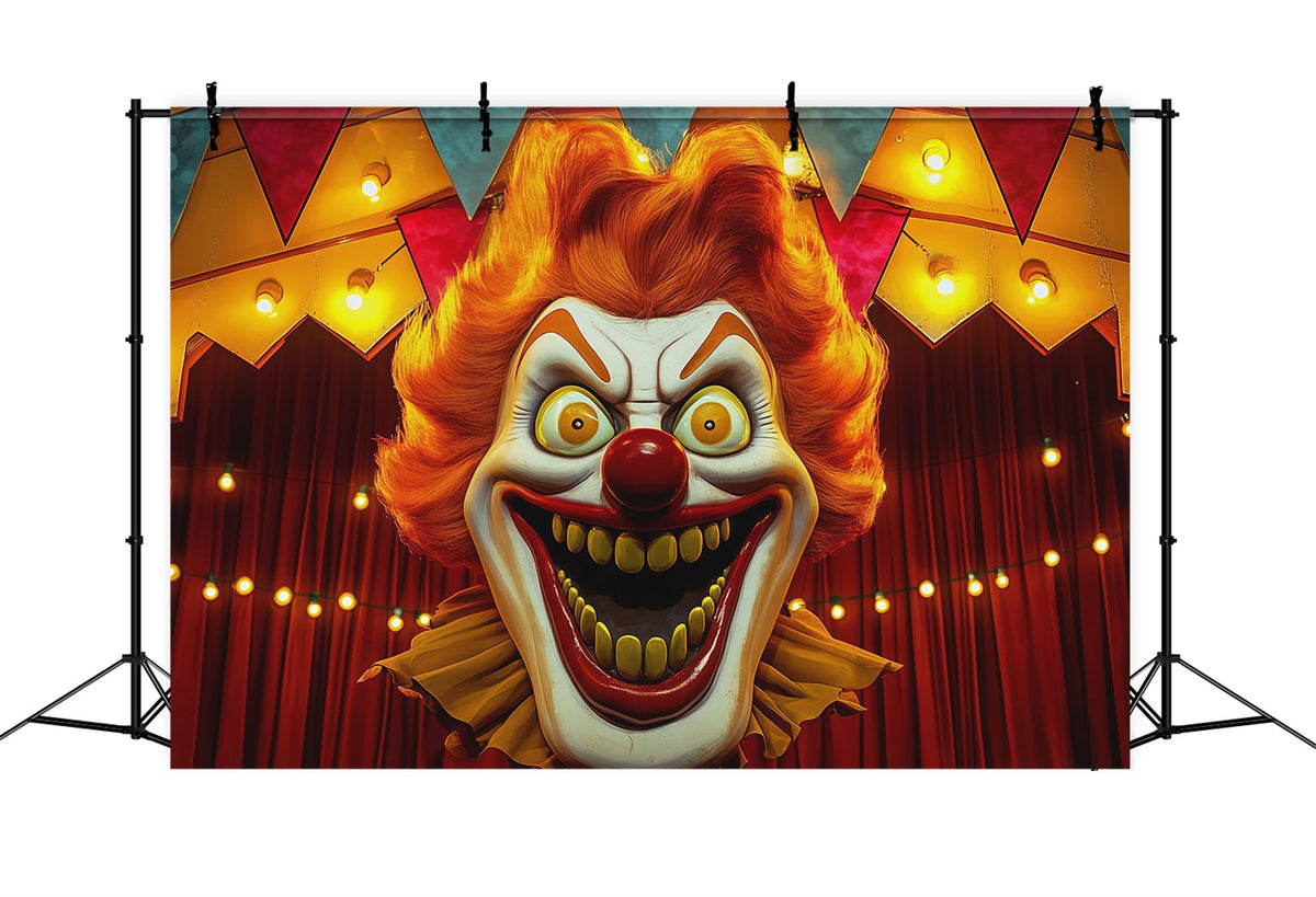 Décors D'Halloween Pour PhotosScène De Cirque Avec Clown Effrayant Décor De Cirque D'Halloween RR67-39