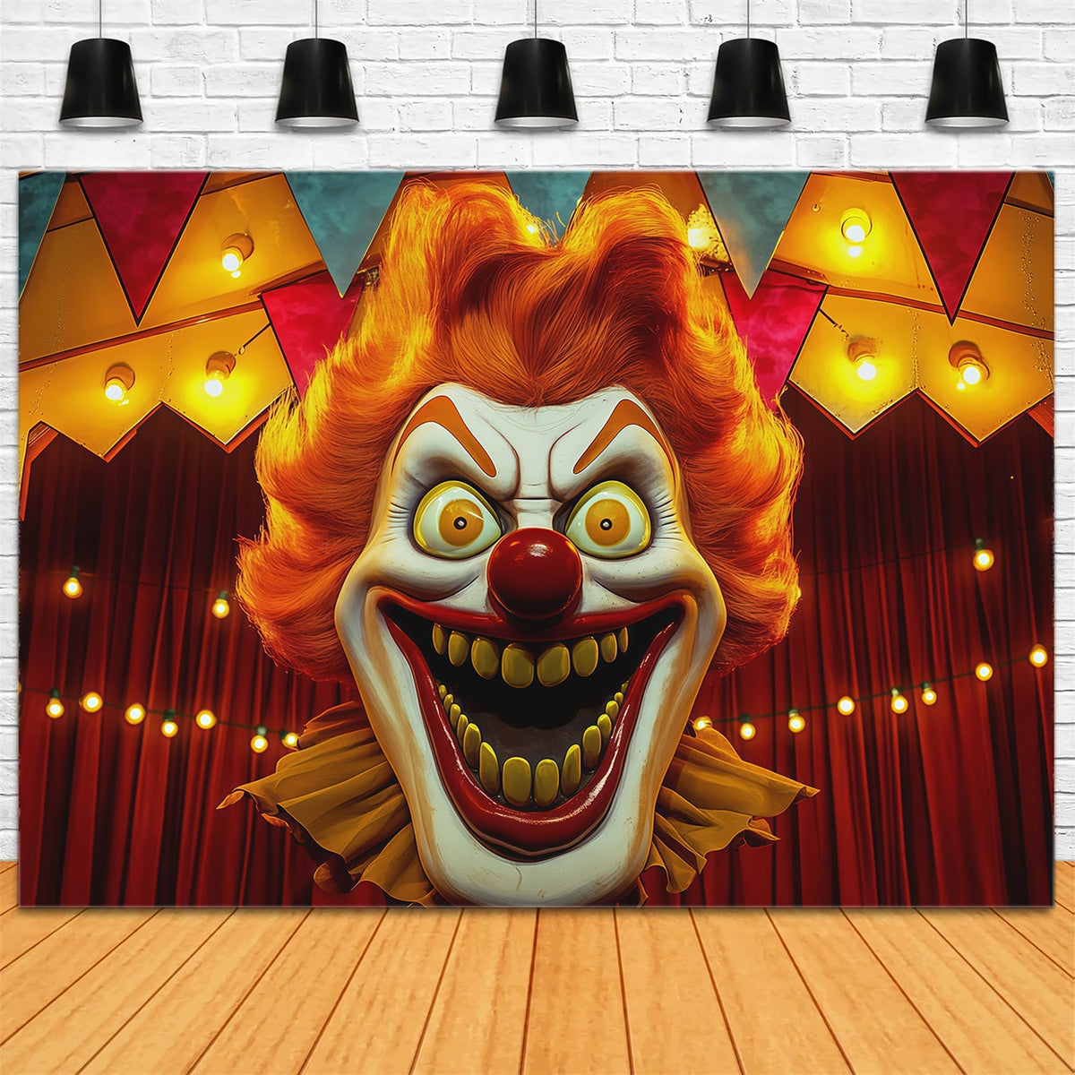 Décors D'Halloween Pour PhotosScène De Cirque Avec Clown Effrayant Décor De Cirque D'Halloween RR67-39