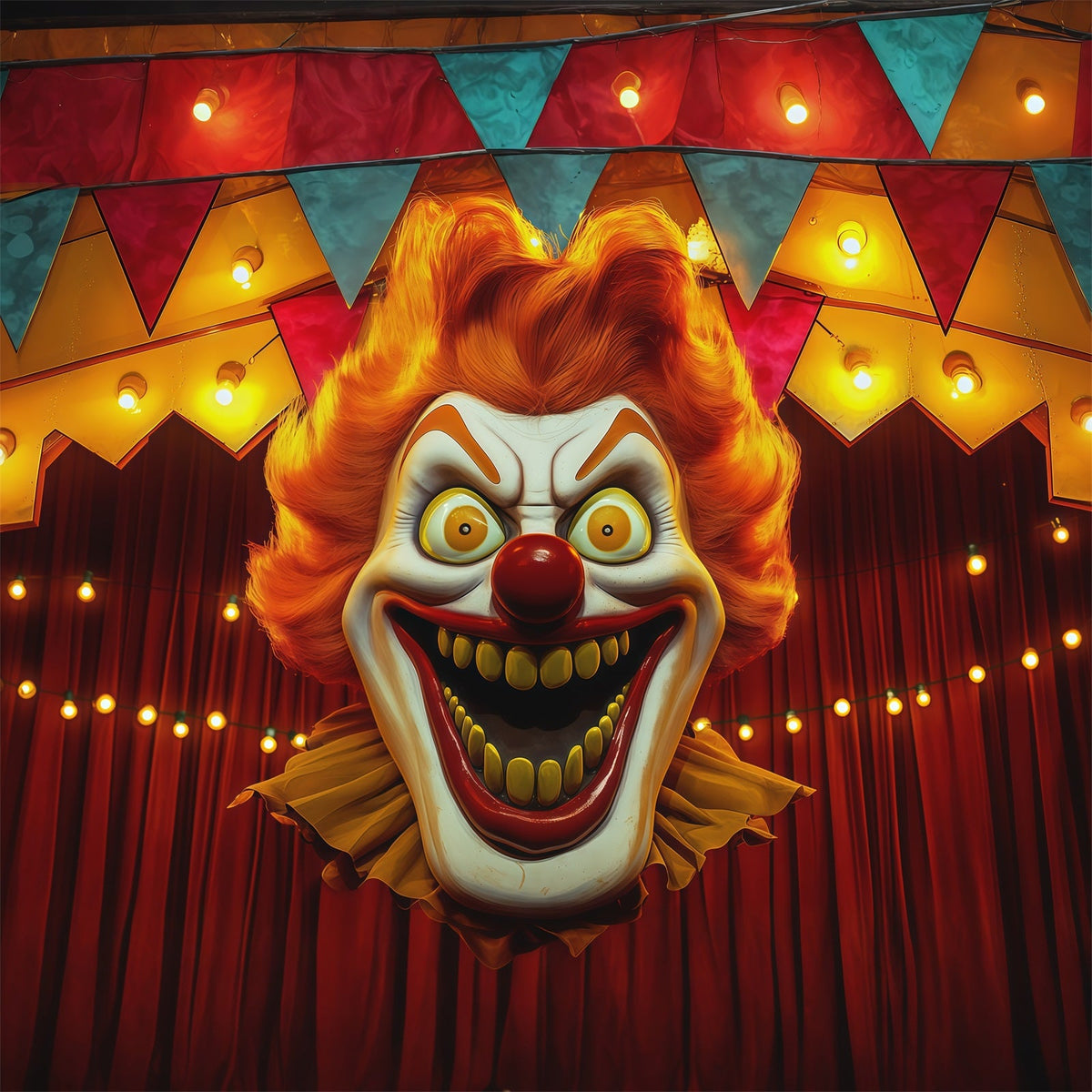 Décors D'Halloween Pour PhotosScène De Cirque Avec Clown Effrayant Décor De Cirque D'Halloween RR67-39