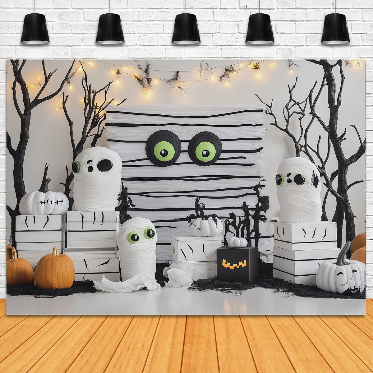 Décor D'Halloween Simple Citrouille Momie MignonneDécor De Fête Extra Large RR67-98