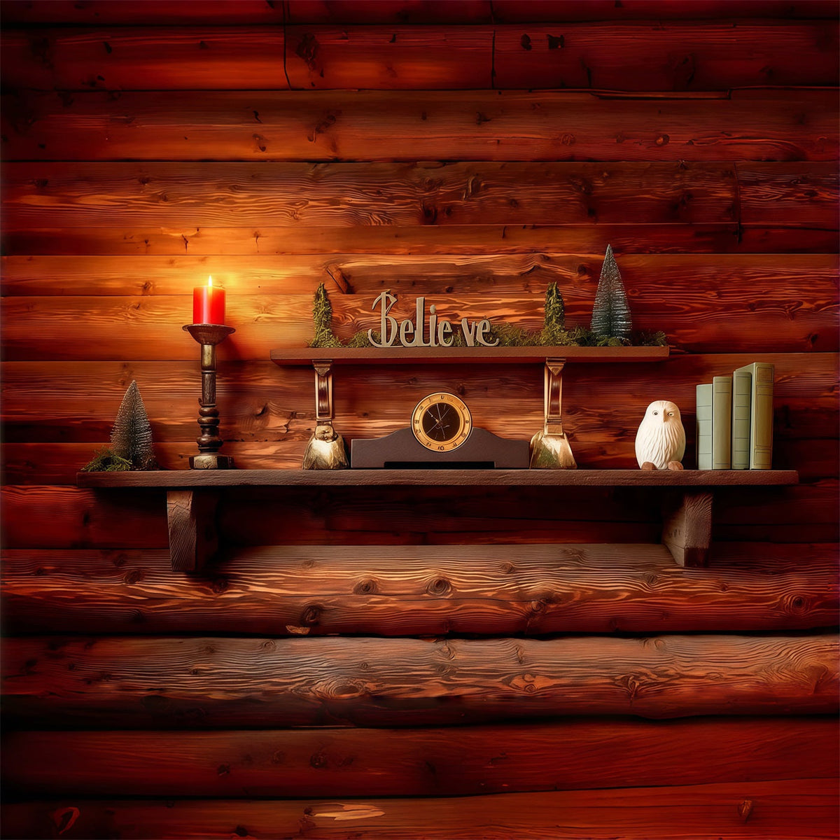 Décor De Noël Religieux Étagère En Bois Believe Décor De Studio De Noël RR68-79
