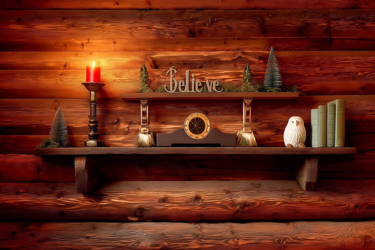 Décor De Noël Religieux Étagère En Bois Believe Décor De Studio De Noël RR68-79