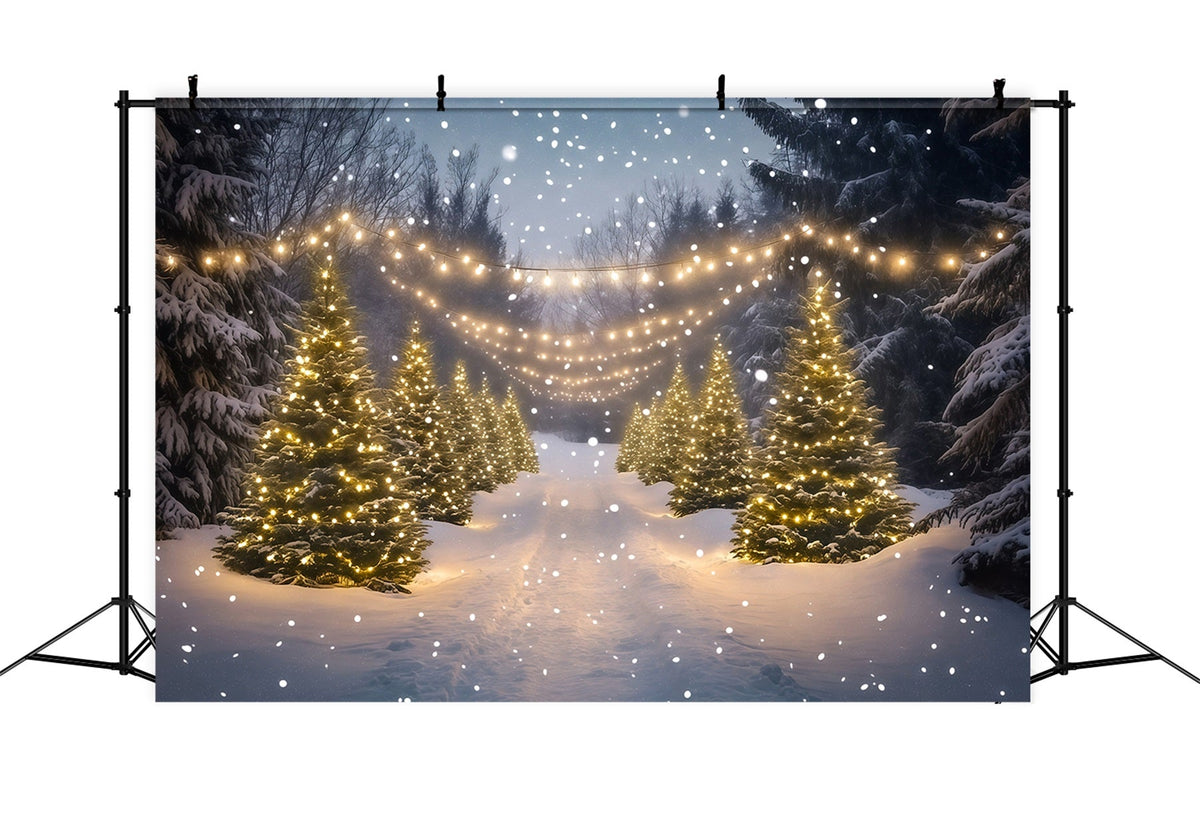 Décor De Noël Féérique Chemin Lumineux De La Forêt Enneigée Décors De Noël D'Intérieur RR68-91