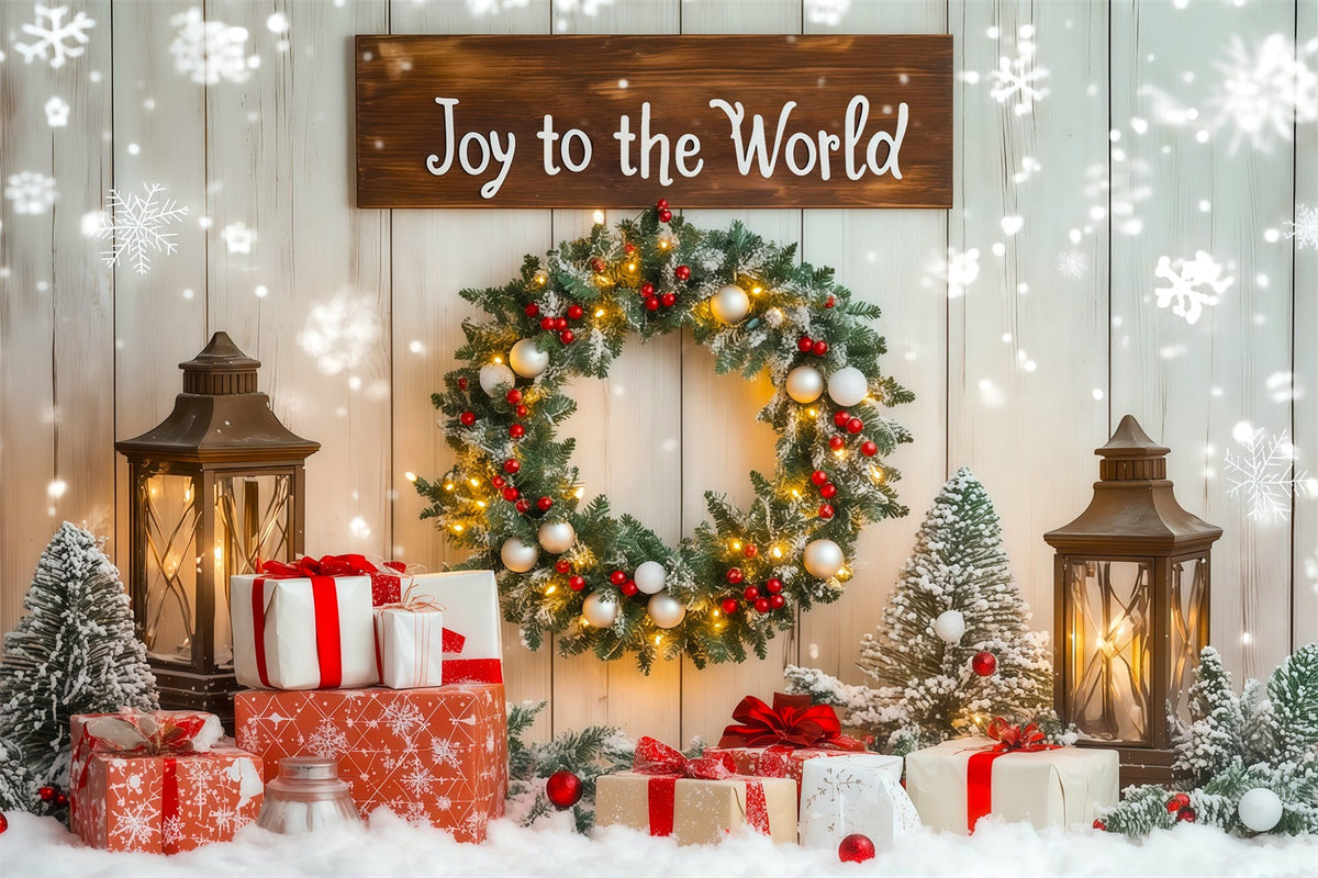 Fond De Couronne De Noël Joie Au Monde Décors Photographiques De Noël RR69-103
