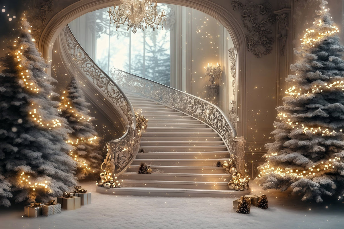 Grand Décor De Noël Grand Escalier Scintillant Décor De Noël RR69-2