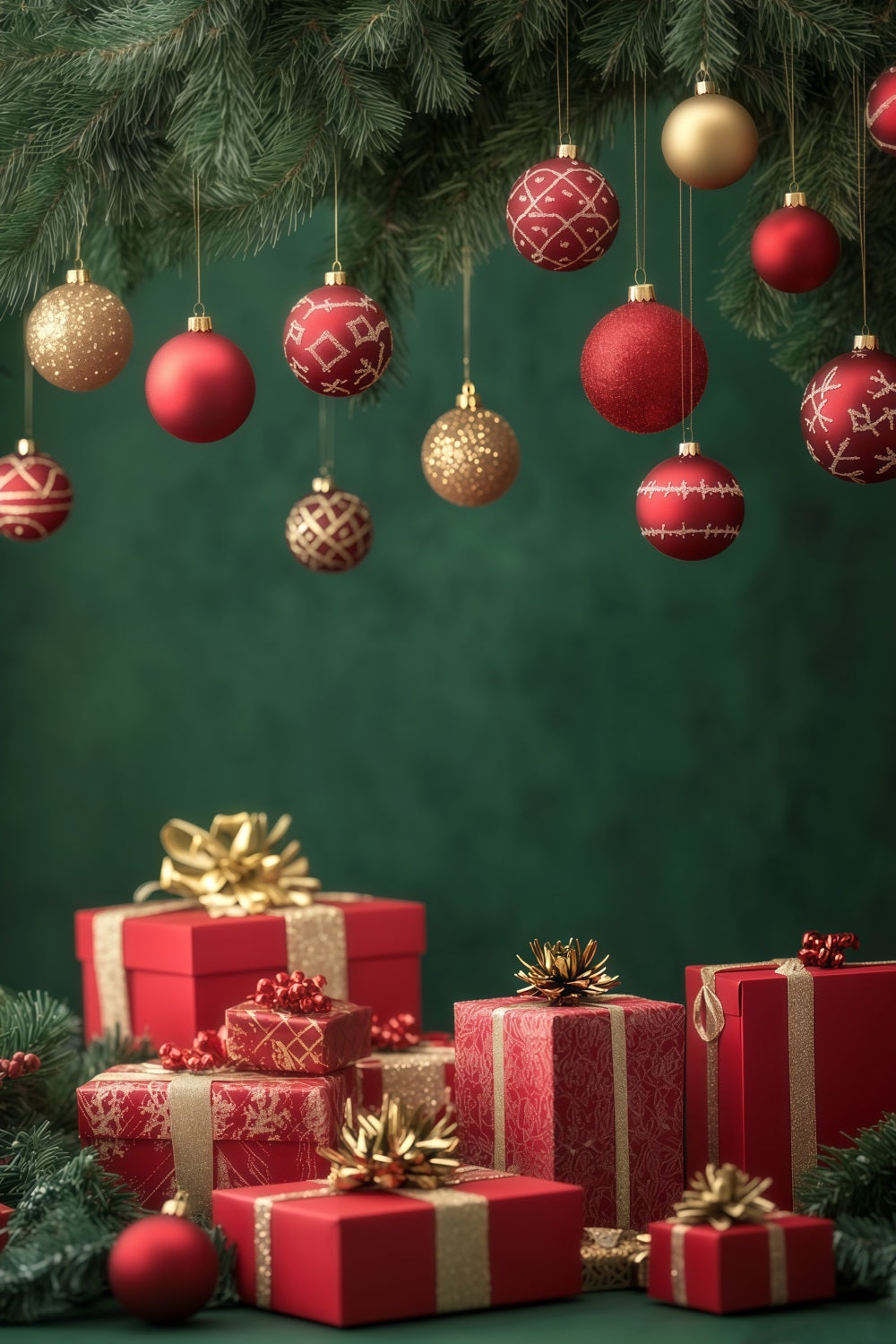 Fond De Boule De Noël Présentoir Pour Coffret Cadeau D'Ornement Décors De Noël Pour Photos RR69-21