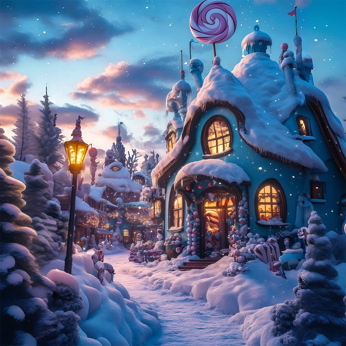 Décor De Village De Noël Maison Enneigée De Candyland Décors De Noël D'Intérieur RR69-28