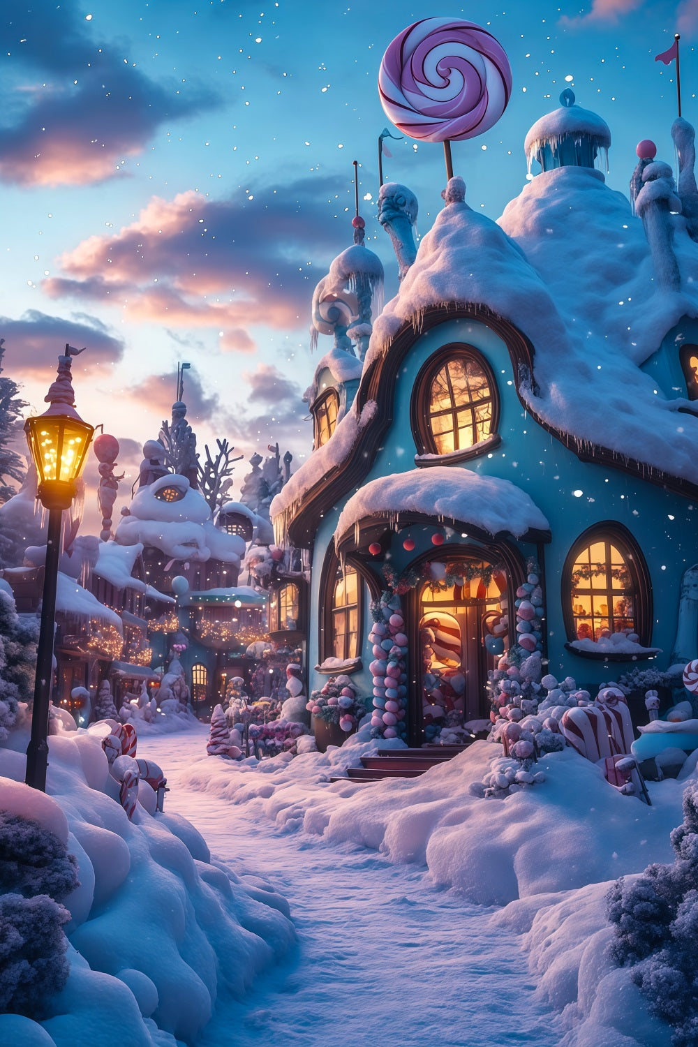 Décor De Village De Noël Maison Enneigée De Candyland Décors De Noël D'Intérieur RR69-28