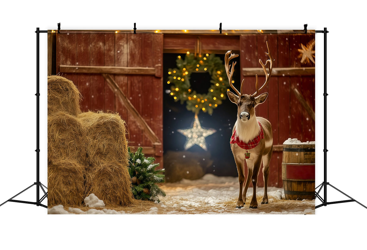 Décor De Porte De Grange De Noël Entrée Rustique D'Une Grange À Rennes Décor De Noël RR69-39