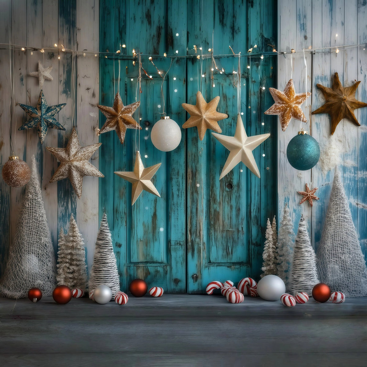 Décor En Bois De Noël Décoration D'Ornement Étoile Côtière Décor De Studio De Noël RR69-53