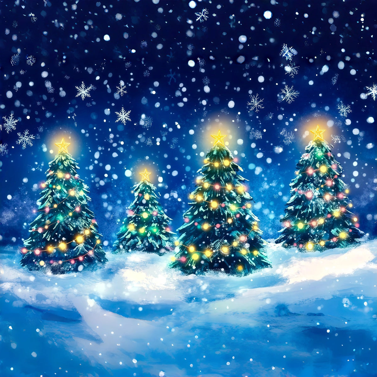 Fond De Sapin De Noël Forêt De Pins Lumineuse Décors Photographiques De Noël RR69-62
