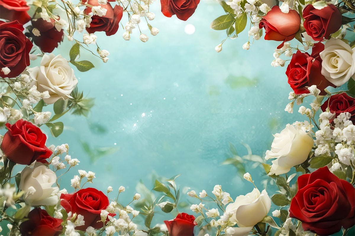 Décor Floral De Noël Bordure De Roses Grand Décor De Noël RR69-67