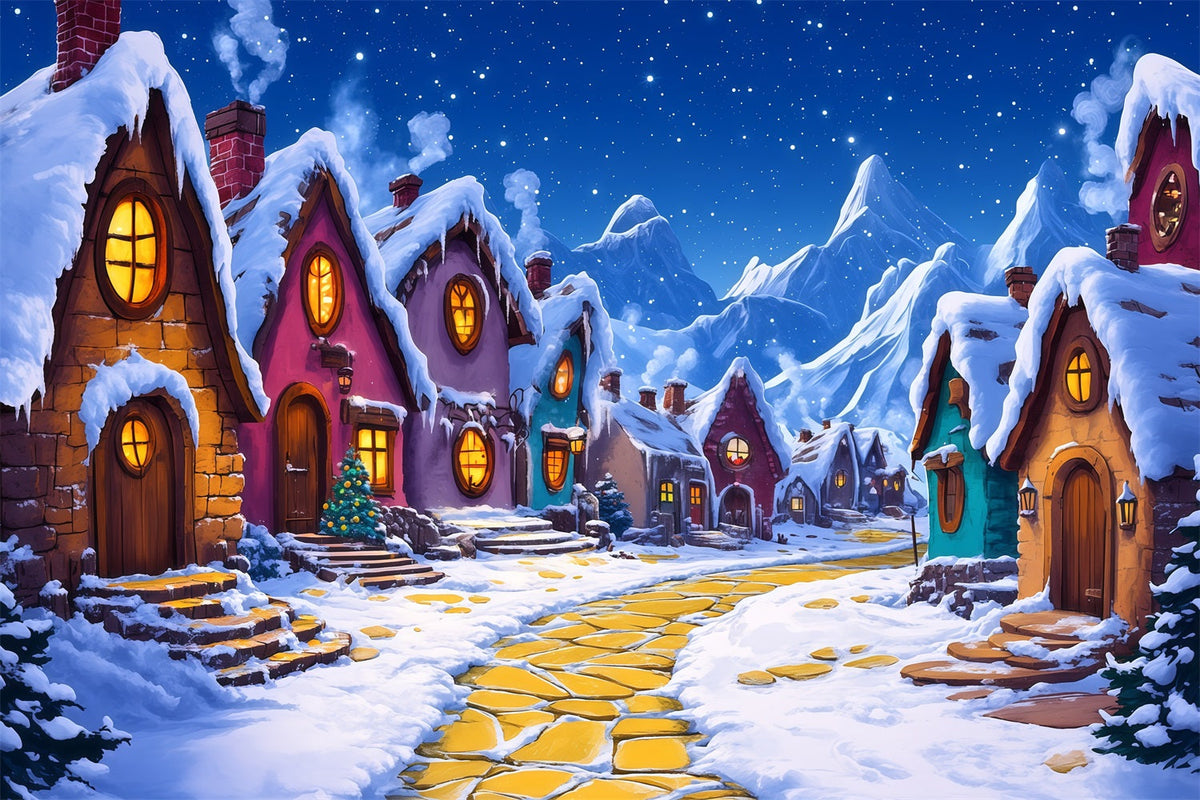 Décor De Village De Noël Chalet Enneigé De Conte De Fées Décor Intérieur De Noël RR69-84