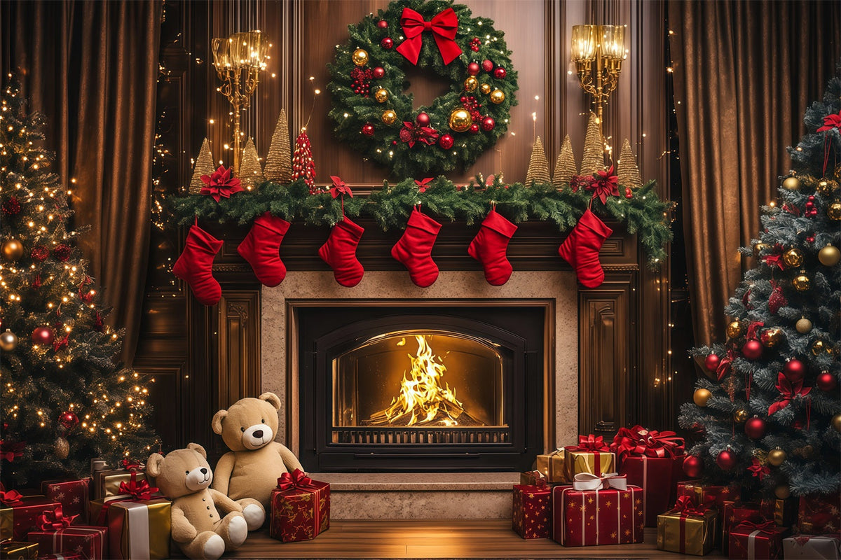 Décor De Noël Chaleureux Bas De Cheminée Vintage Décors De Noël D'Intérieur RR69-85