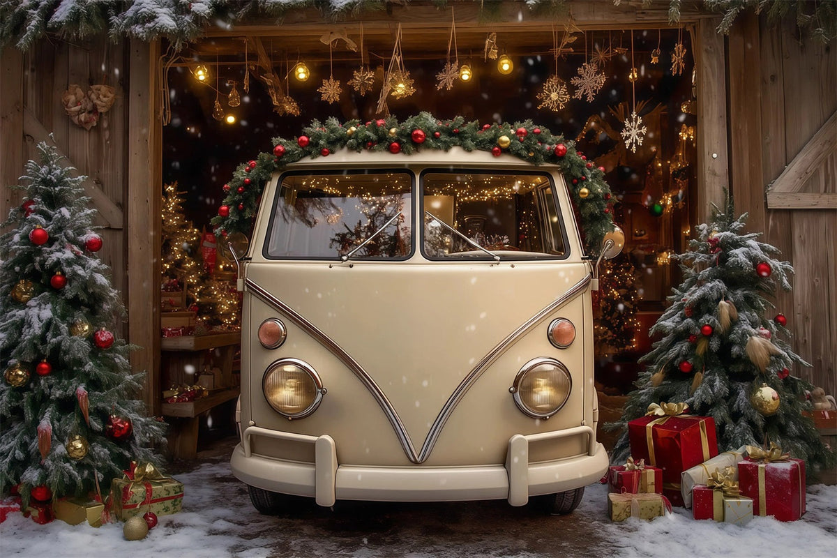 Décor De Ferme De Noël Présentoir De Grange Vintage Décors Photographiques De Noël RR69-99