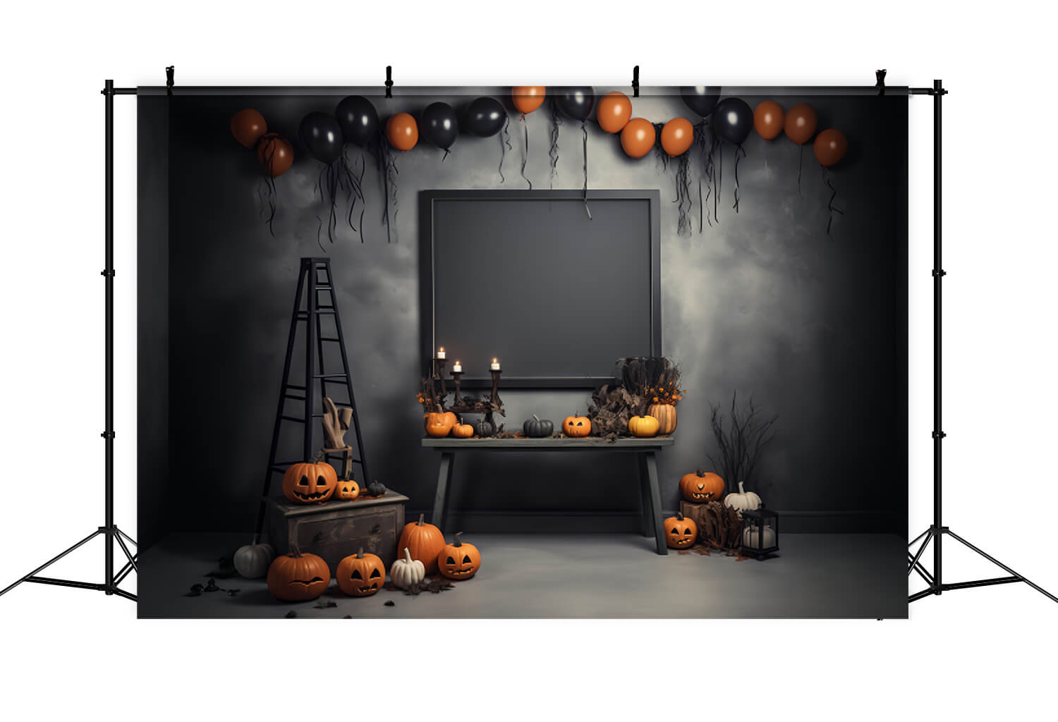 Toile de Fond de Citrouilles de Salle Décorée d'Halloween RR7-103