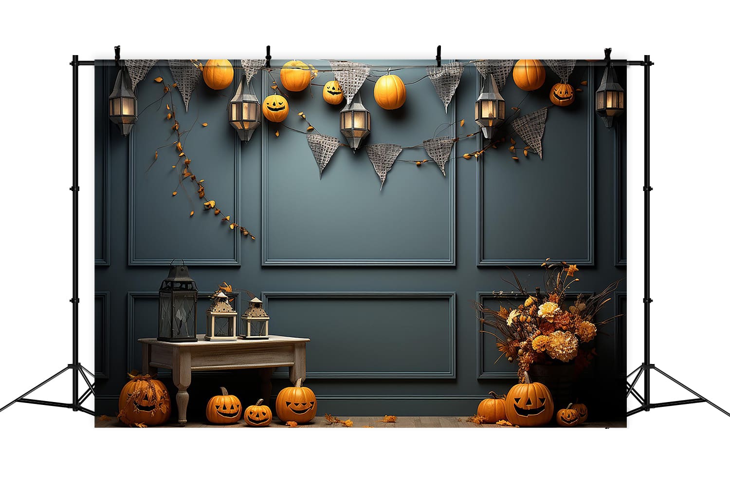 Toile de Fond de Mur Décoré de Citrouilles d'Halloween RR7-108