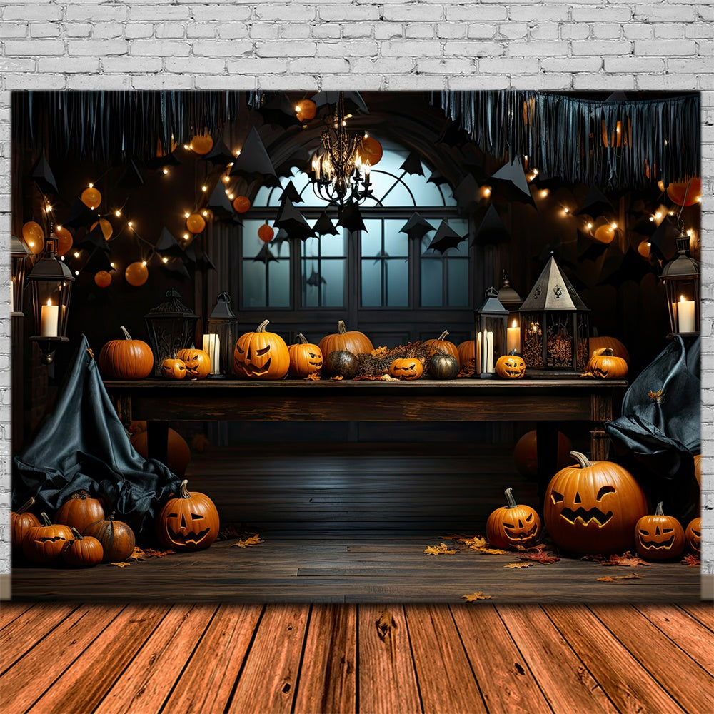 Toile De Fond Halloween 2.1x1.5 M - Citrouille Effrayante & Château Sorcière - Décoration Fête D'horreur Et Fond Photo - 4