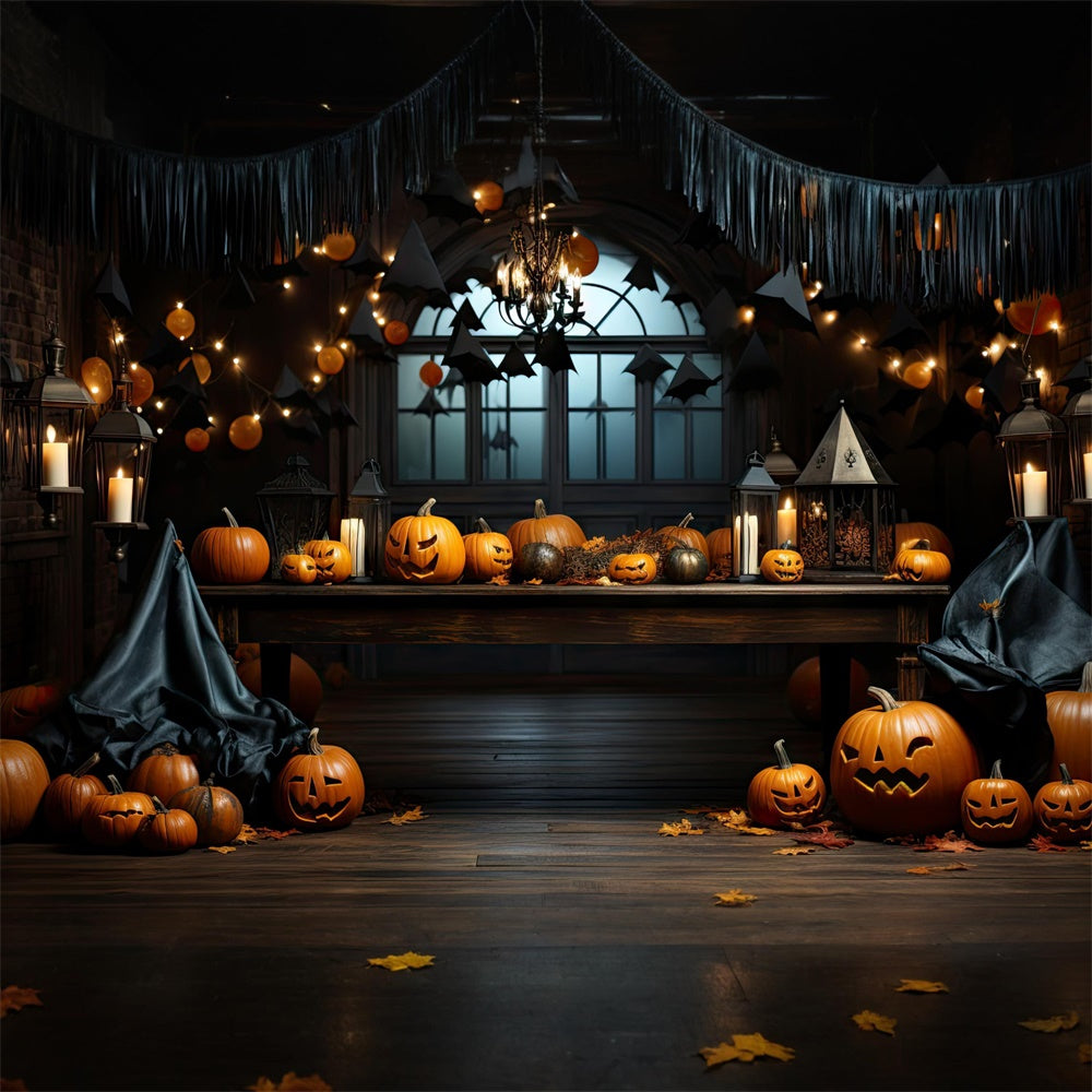 Toile De Fond Halloween 2.1x1.5 M - Citrouille Effrayante & Château Sorcière - Décoration Fête D'horreur Et Fond Photo - 14