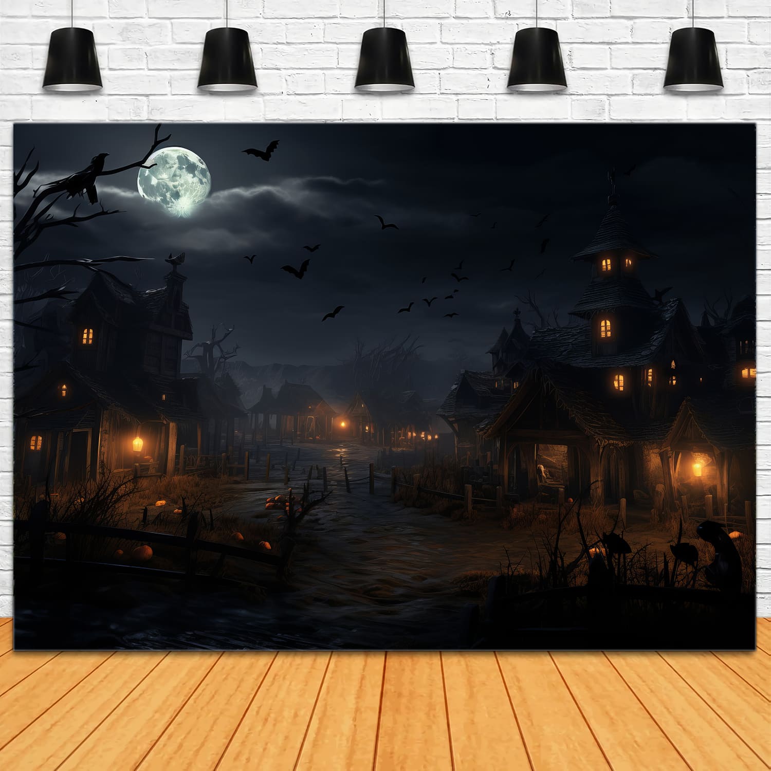 Toile de Fond de Photographie de Nuit Effrayante d'Halloween RR7-44