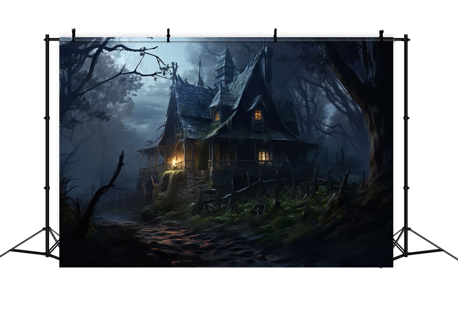 Toile de Fond de Photographie de Maison de Sorcière Horreur d'Halloween RR7-50