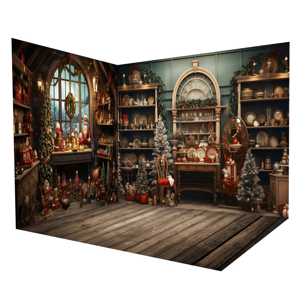 Ensemble de chambre de maison du Père Noël avec jouets pour Noël RR8-622