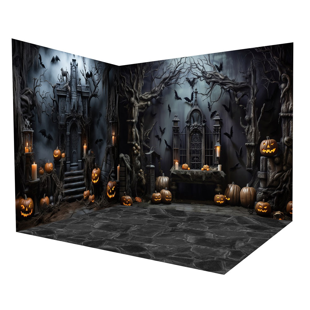 Ensemble de chambre de porte sépulcrale effrayante pour Halloween RR8-640