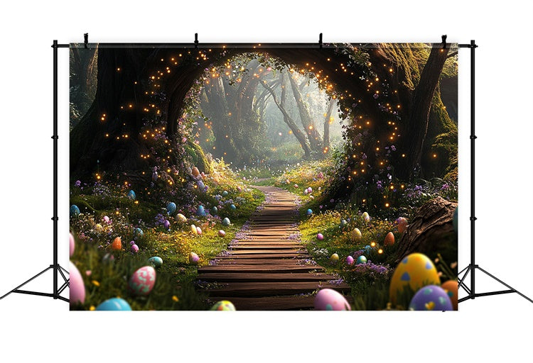 Toile de fond paques Sentier Enchanté Chasse aux Œufs TWW3-1