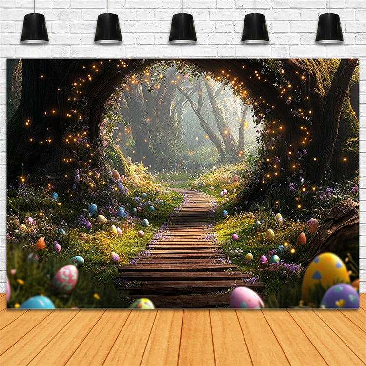 Toile de fond paques Sentier Enchanté Chasse aux Œufs TWW3-1