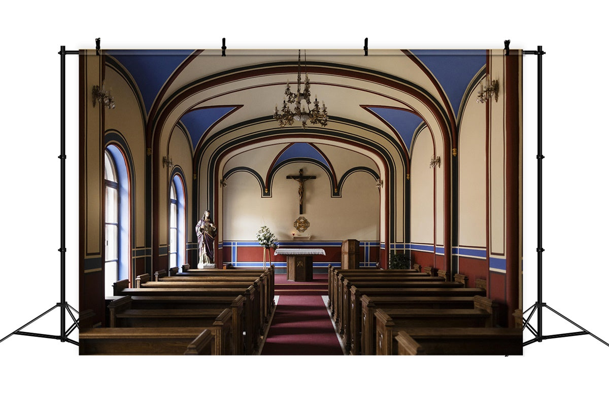Fond studio paques Intérieur Église Gothique Arche Sacrée TWW3-10