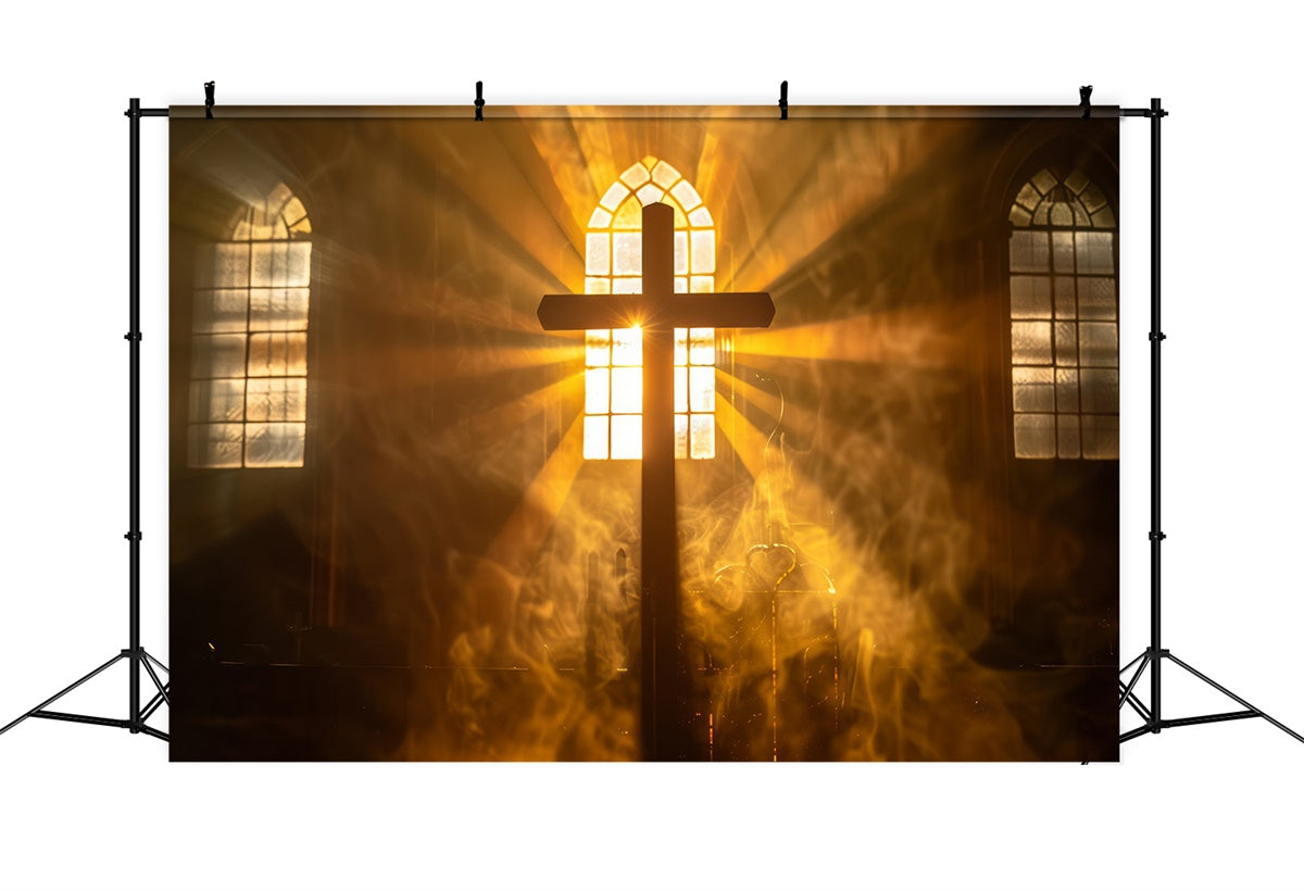 Toile de fond pâques Croix Sainte Lumière Céleste TWW3-12