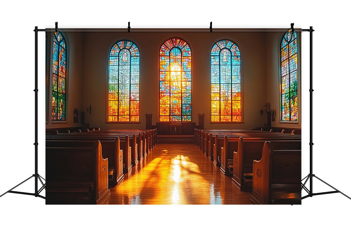 Toile de fond pâques Vitrail Église Matinale TWW3-2