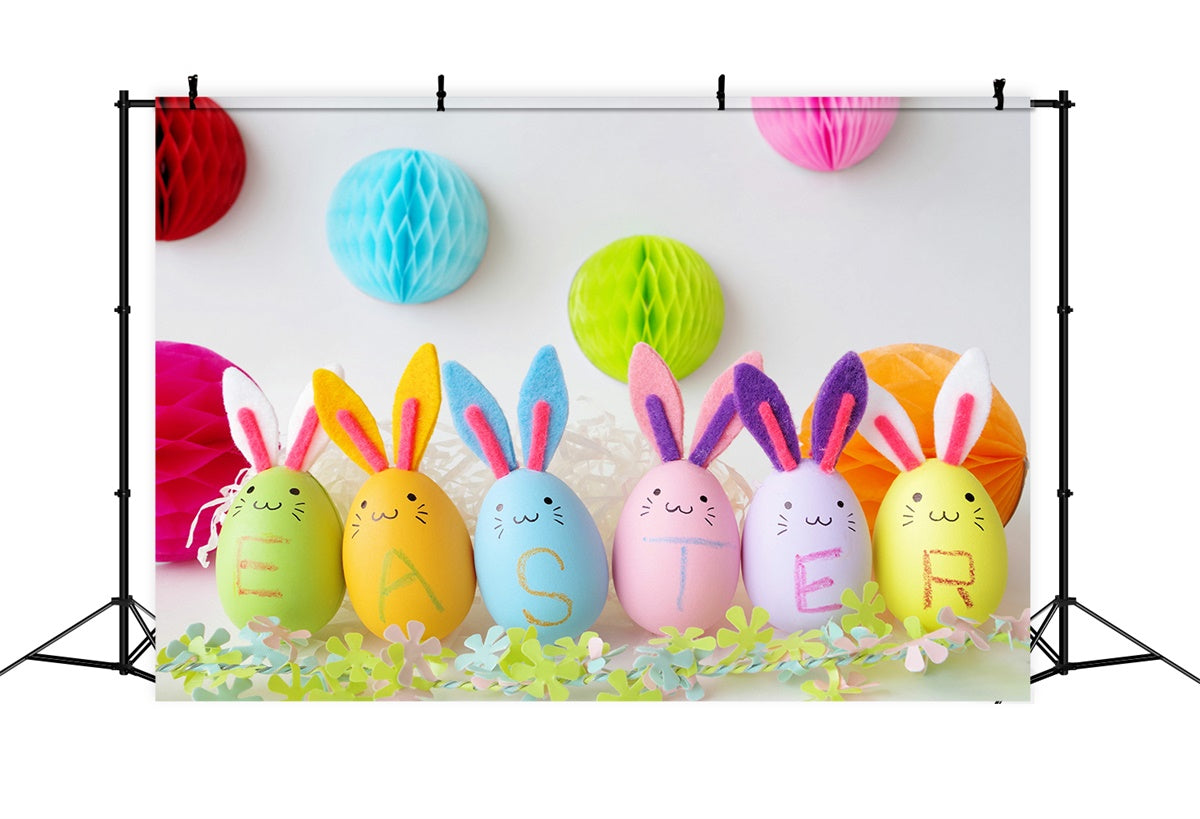 Fond studio photo paques Fête du Lapin Pastel et Œufs TWW3-25