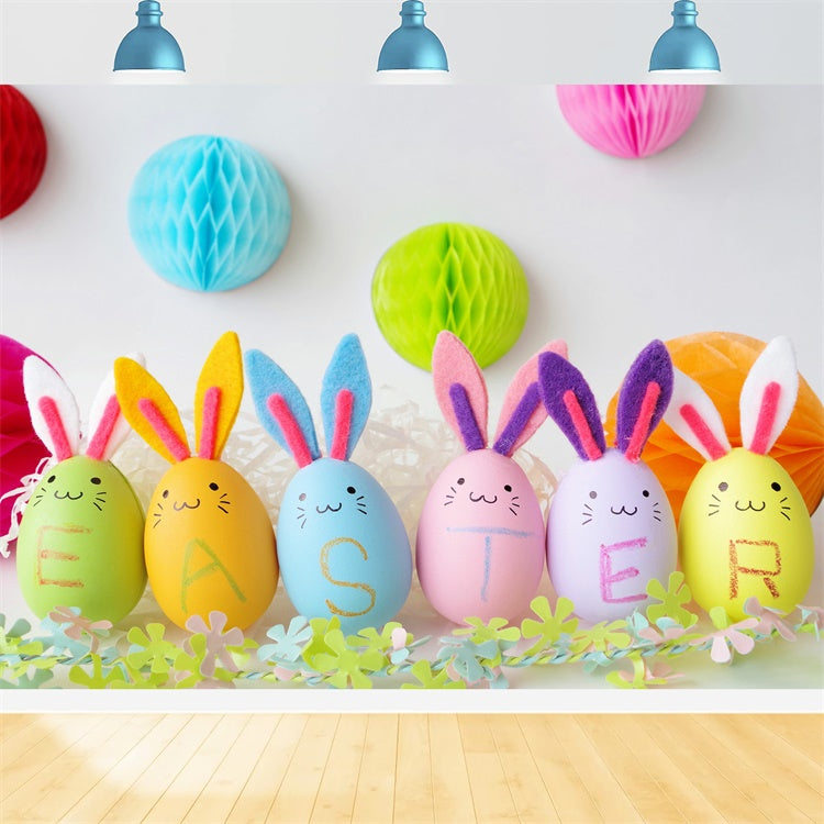 Fond studio photo paques Fête du Lapin Pastel et Œufs TWW3-25