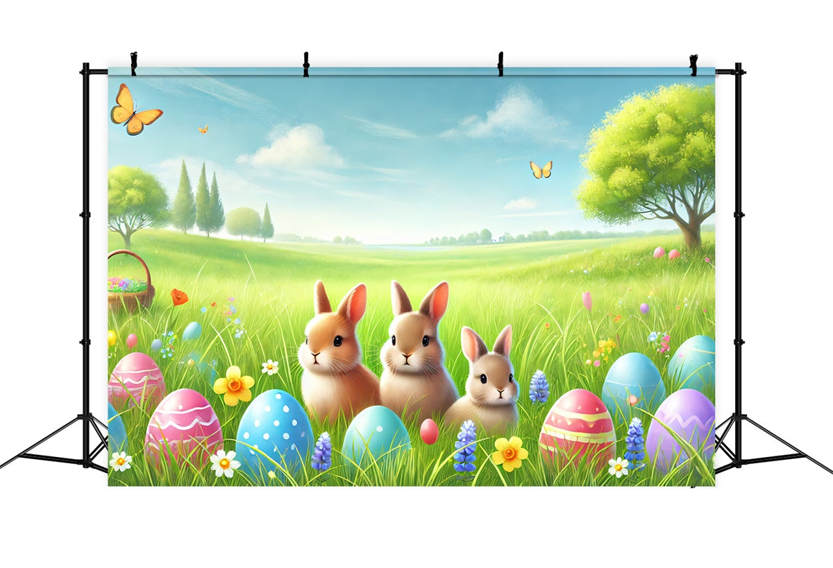 Fond studio paques Prairie Ravissante et Lapin TWW3-47