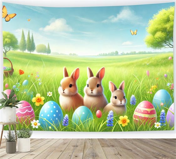 Fond studio paques Prairie Ravissante et Lapin TWW3-47