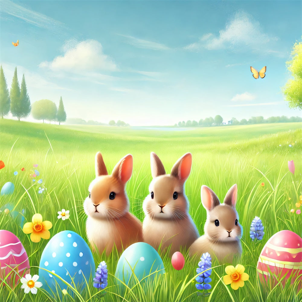 Fond studio paques Prairie Ravissante et Lapin TWW3-47