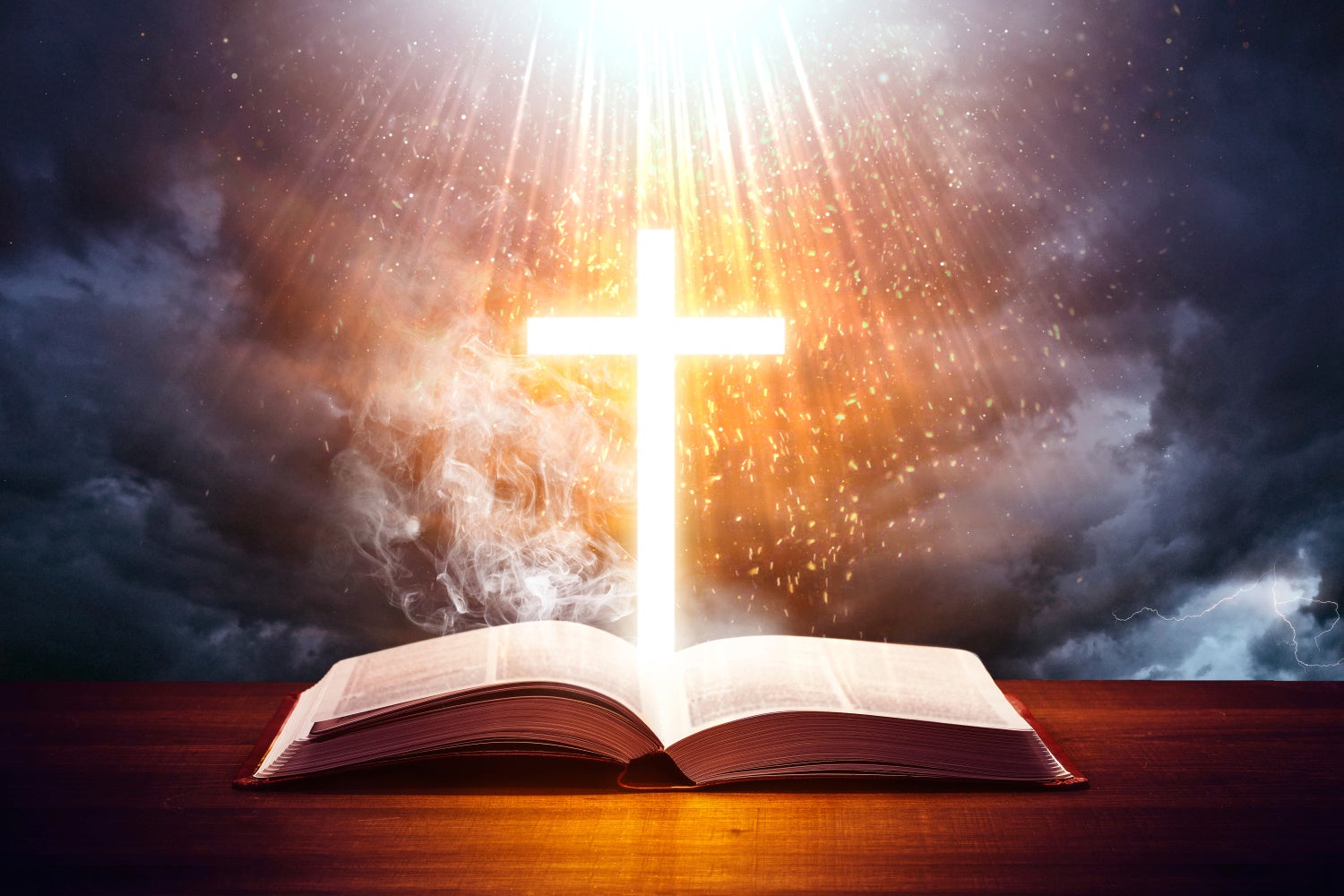 Fond studio photo paques Croix Lumineuse Sainte Bible TWW3-5