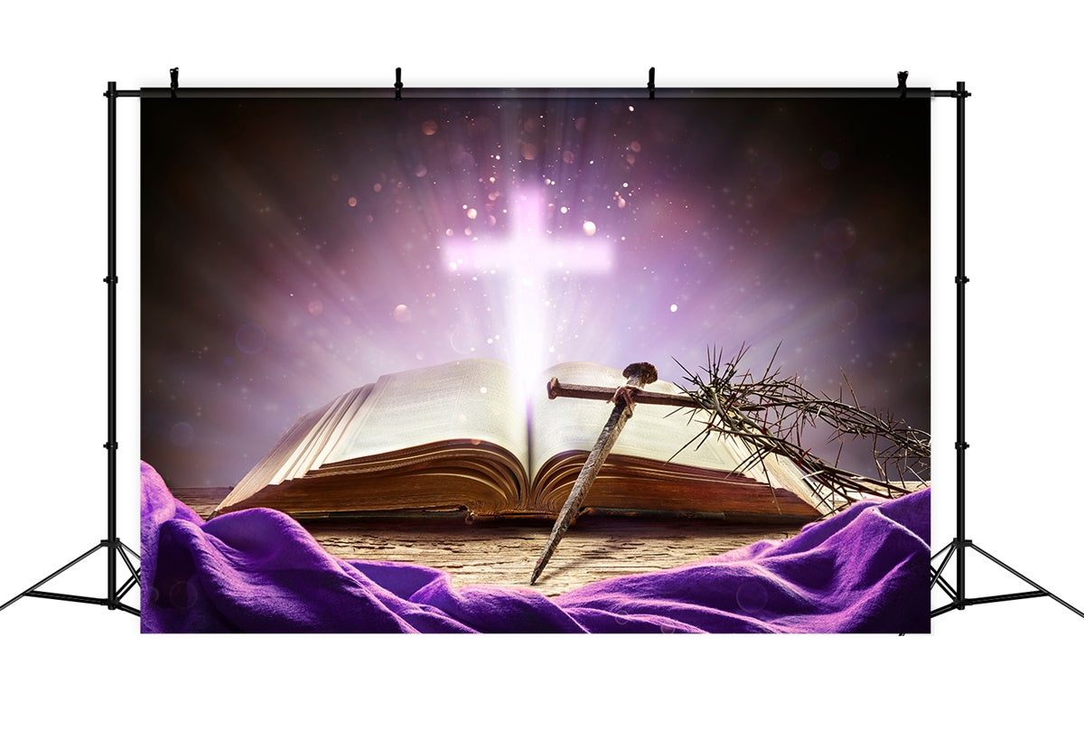 Toile de fond pâques Pour Photos Croix Sacrée Bible TWW3-6