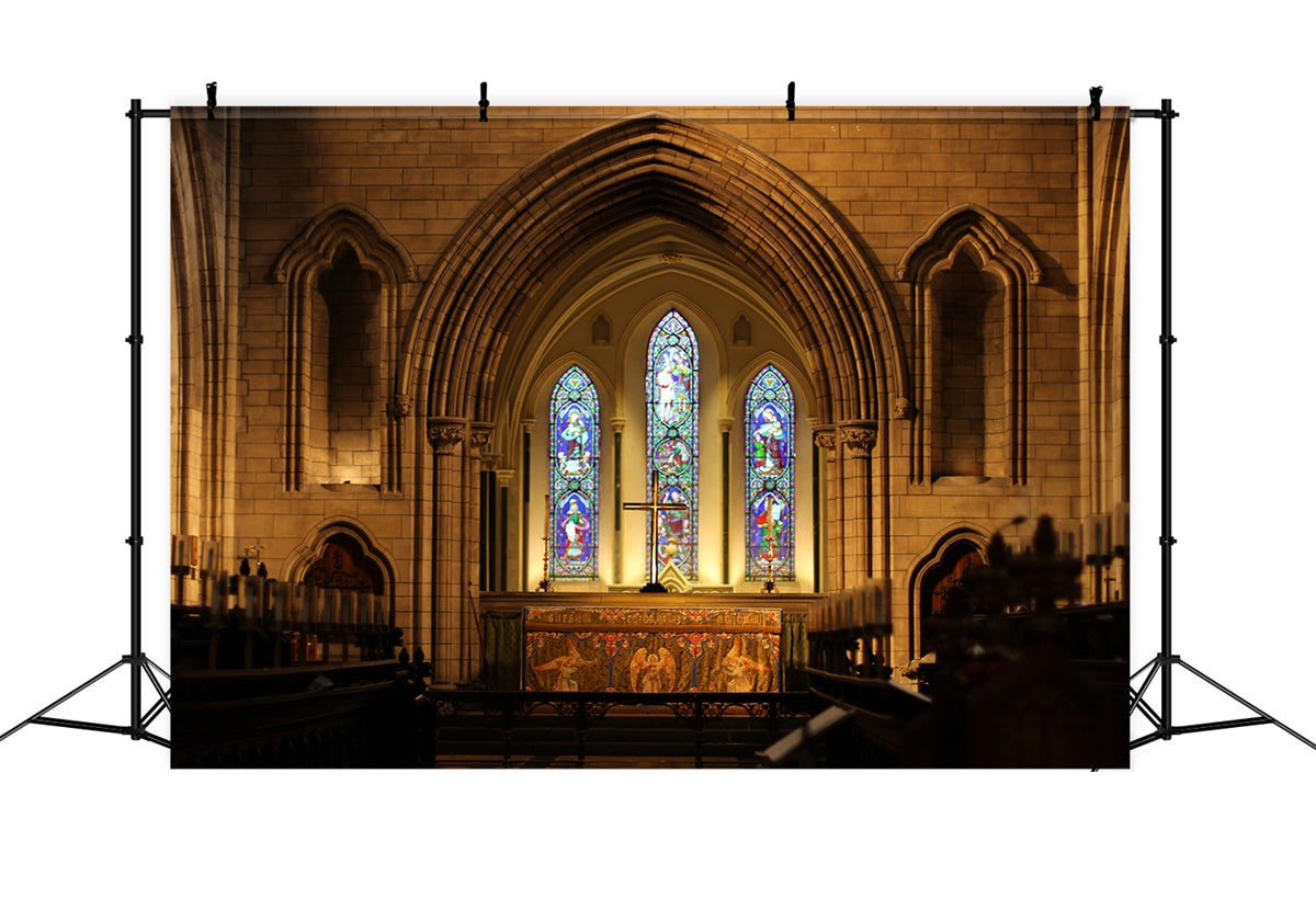 Toile de fond paques Église Gothique Autel Sacré TWW3-7