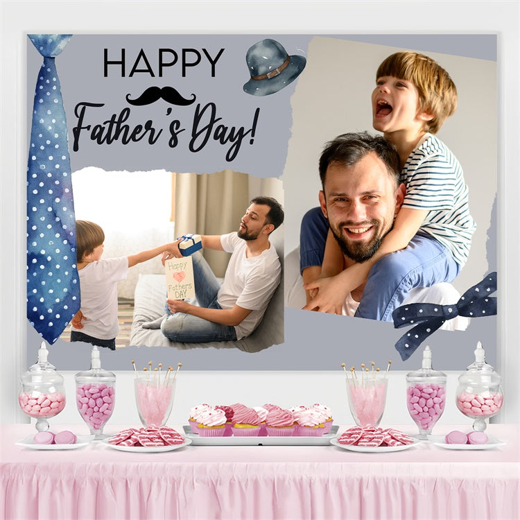 Toile de fond Photo Fête des Pères Aquarelle Cravate Cadeau Personnalisée TWW4-80